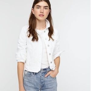 J Crew White Denim Jacket/NWT/Size L Style #G0397